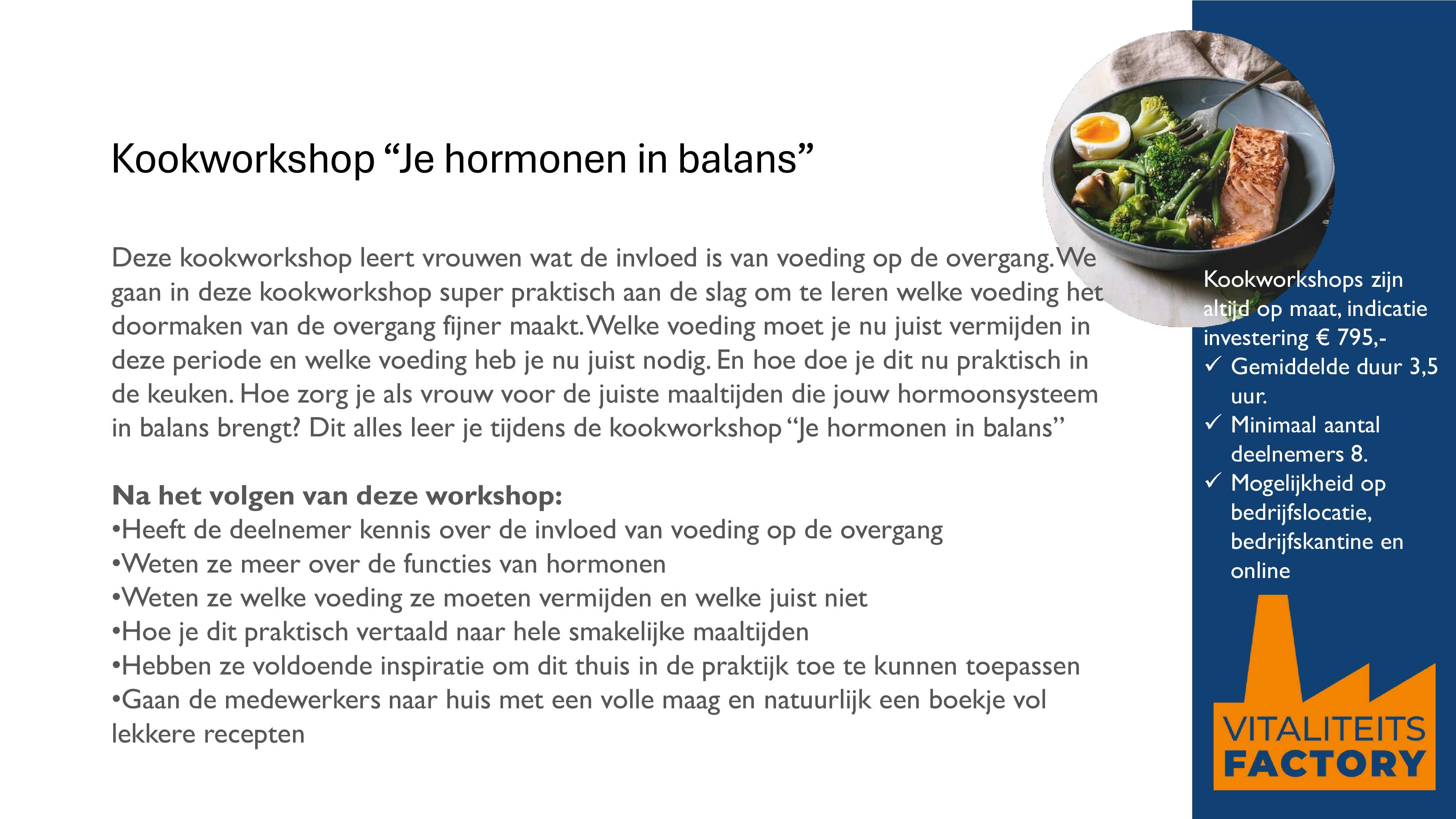 VF Kookworkshop Je hormonen in balans